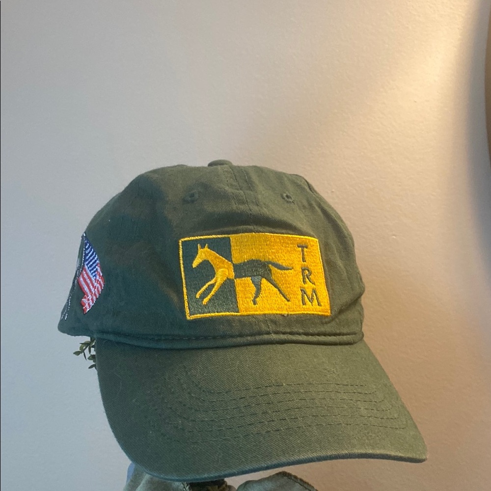 Green TRM Cap with Embroidered Patch EUC